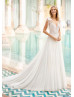 Beaded Ivory Lace Tulle V Back Wedding Dress